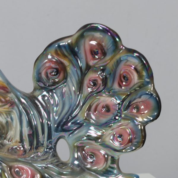 Italian Ceramic Sculpture with two Peacocks, 1960s hand-painted - Image 6