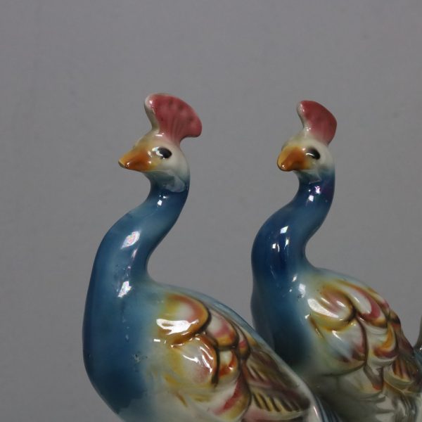 Italian Ceramic Sculpture with two Peacocks, 1960s hand-painted - Image 7